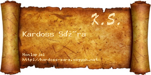Kardoss Sára névjegykártya